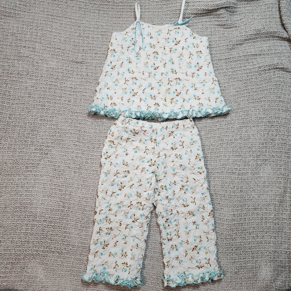Vintage Other - Vintage Textured Floral Pant Set Size 3t